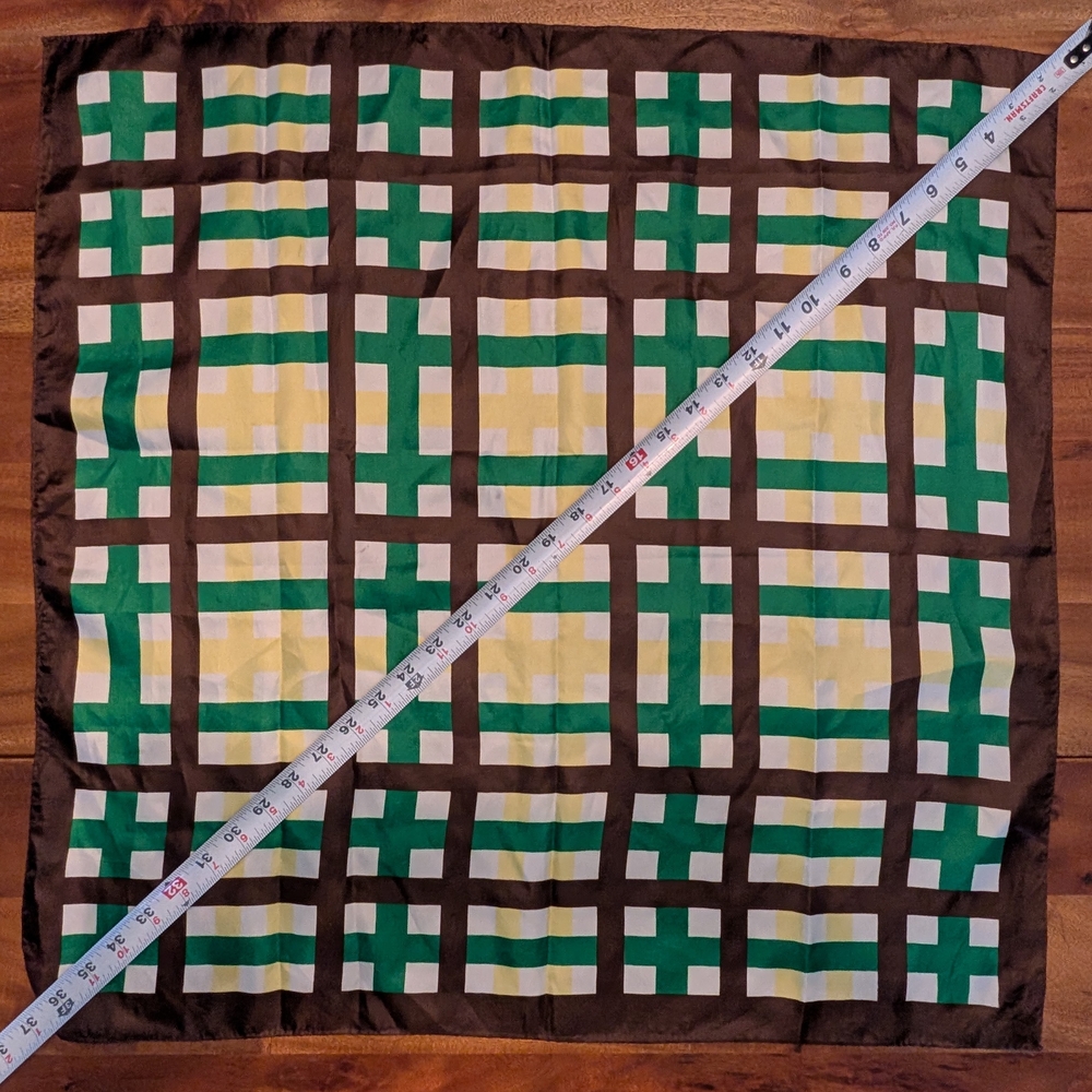 Geometric Patterned Silk Scarf